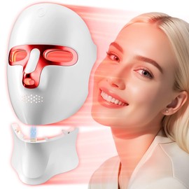 ONLUKY Red Light Therapy for Face LED Face Mask Light Therapy with Neck Device,Cordless Red Mask for Home Working Travel Yoga Sleep LED silicone mask