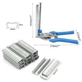 MOGOULUA Hog Ring Pliers Set Pet Cage Pliers with 1200 pcs Fence Pliers Rings Clip Automatic Fence Pliers for Mattresses Car Cushions Sofas Fences Pet Cages Installation Equipment Tool (Blue)