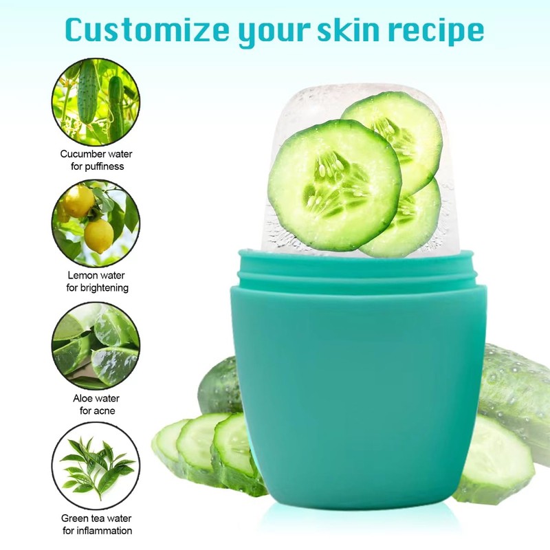 Qewro Paquete de 2 Rodillos Faciales, Rodillos Faciales de Hielo