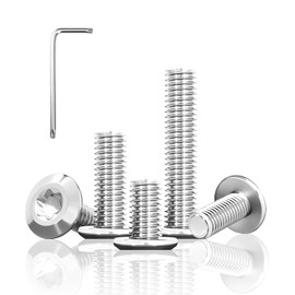Pack of 20 Flat Head Screws M5 x 12 Torx M5 Stainless Steel Rounded Head Screws M5 A2 V2A Countersunk Screws M8 Full Thread Machine Screws with Torx Key