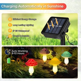 Kyduu Pack of 8 Mushroom Solar Lights for Outdoor Garden, Garden Light, Waterproof Path Light, Solar Lights, Garden Decoration for Outdoors, Garden Decoration, Solar Lights for Outdoors, Solar Mushroom Garden Stake Lights