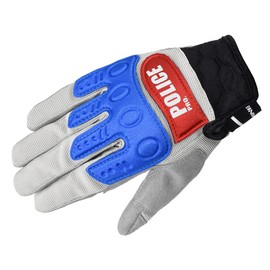 コミネ(KOMINE) バイク用 グローブ インストラクターグローブプロアドバンス POLICEPRO Grey/Blue 2XL GK-135 726 春夏秋向け