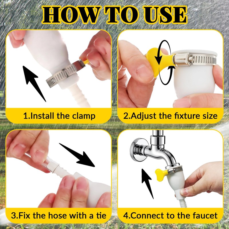 Faucet Hose Adapter for Sink, 10 FT Transparent PVC Extra