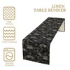Horror Skull Table Runner Gothic Skeleton Black Halloween Dinner Runner