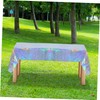 COHEALI Space Iridescent Tablecloth Set 4pcs Silver Party Decorations Wedding