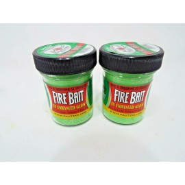 Pautzke Lot of 2 Pautzke Fire Bait Dough Glitter Trout Fishing Bait 1.5oz Jars Green