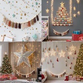 DELAQIKO Boho Hanmade Wood Beads Garland with Tassels + 2 Hooks| Yarn Fabric Decor for Nursery, Shower, Classroom, Birthday & Thanksgiving| Decorations, Western Fall Banner (Brown)