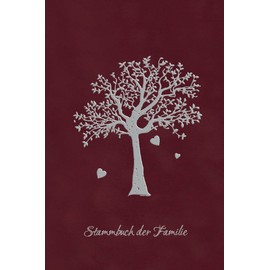 A5 Family Record Book Astrology Tree - Bordeaux, Velour, Silver Embossing, Family Album Format