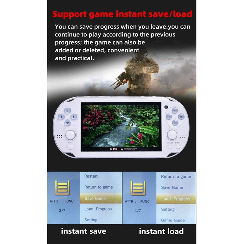 HLF 4.3 inch Retro Video Game Console Build 2200 Games
