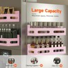 Sevenblue 4-Pack Magnetic Spice Rack for Refrigerator with Hooks, Pink
