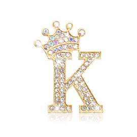 Brooches and Pins for Women Initial Brooch Pin Bag Charms Rhinestone Brooches for Wedding Dress Backpacks Clothing Crafts Accessories
