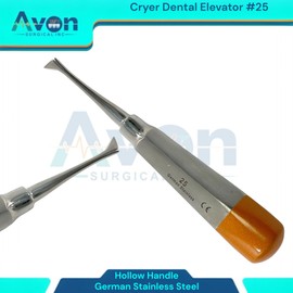 Cryer Dental Oral Elevator Pick No. 25 & No. 26 (Pack of 2) Hollow Handle, Gold Ends, German Stainless Steel Dental Instruments