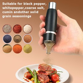 Manual Spice Grinder Small Portable Zinc Alloy Herb Grinder for Household Kitchen Restaurant(Black)