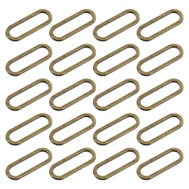sourcing map 20 Pcs Metal Oval Ring, 1 1/2" Flat Oval Ring Buckle Belt Fastener Strap Keeper Loop for DIY Leather Purse Bags Handbag Straps, Bronze