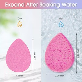 Unbranded 96 Count Cellulose Compressed Facial Sponges for Exfoliating Mask,Makeup Removal - Pink