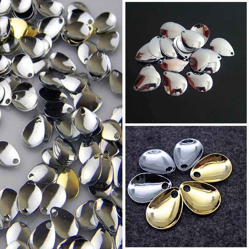 50pcs Deep Cup Fishing Lures Copper Fishing Attractor Spinner Blades