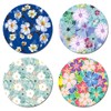 Colorful Beautiful Flowers Round Coaster Set of Drink- Made of