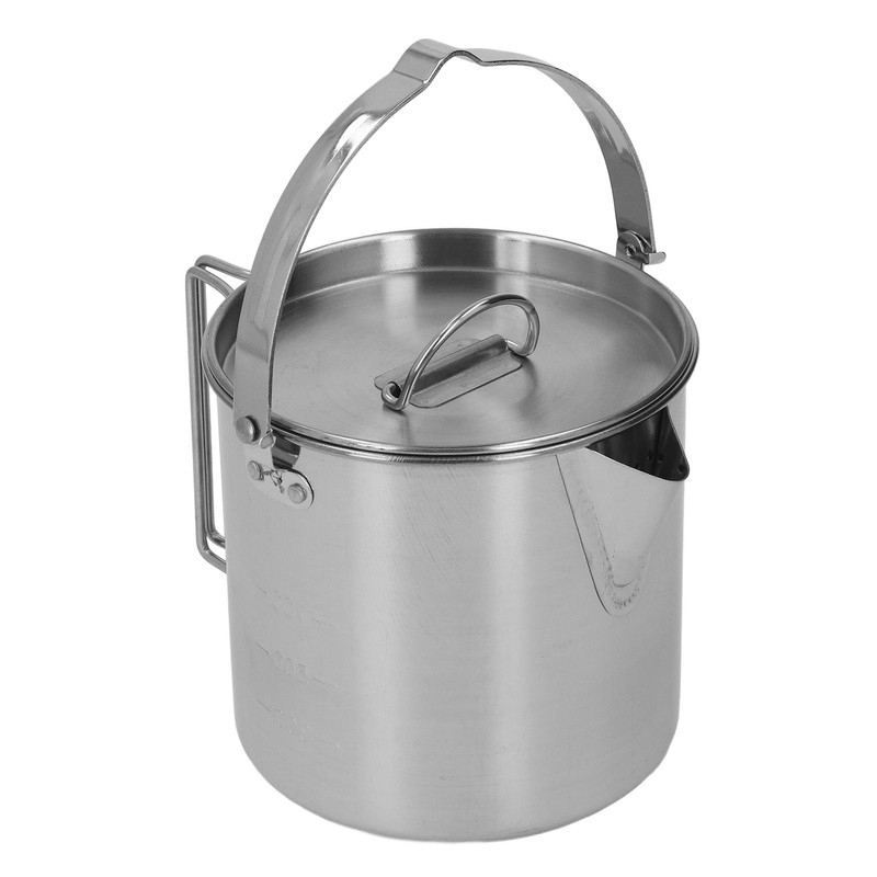 1.2L Stainless Steel Camping Kettle Portable Teapot Coffee Pot Outdoor