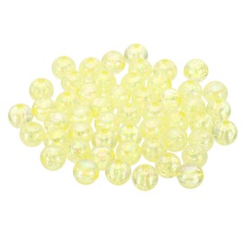 PATIKIL 10mm Acrylic Beads, 100pcs Cute Beads Bulk Spacer Bead Bubble Crackle Sparkle Beads Crystal Plastic Candy Round Bead for Bracelet Jewelry Making Necklace Earring Craft,Yellow
