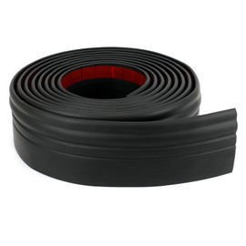 COUKIU Flexible Baseboard Molding Trim, Peel and Stick Rubber Wall Base Moulding Trim, 4 Inch x 16.4 Feet Self-Adhesive Vinyl Cove Base (Black)