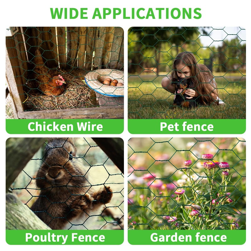 16 x 600 Inches Chicken Wire for Floral Arrangements, Green