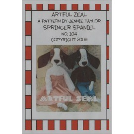 Cloth Doll Pattern, Springer Spaniel Dog, Folk Art Doll, Primitive doll