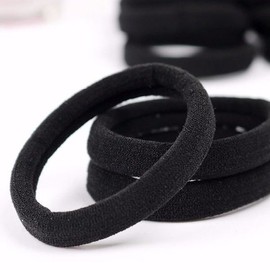 Knotless Soft & Tight Black Hair Tie 1p / 무매듭 부드러운 짱짱한 머리끈 검정 머리끈 1p