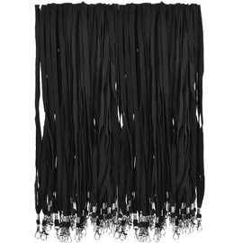 BUYGOO 45 cm Lanyard, Pack of 100 Lanyards, Key Fob Strap, Neck Strap, Swivel Clasp, Neck Strap with Carabiner Hook, Office Badge, ID Cards Key for ID Cards (Black)