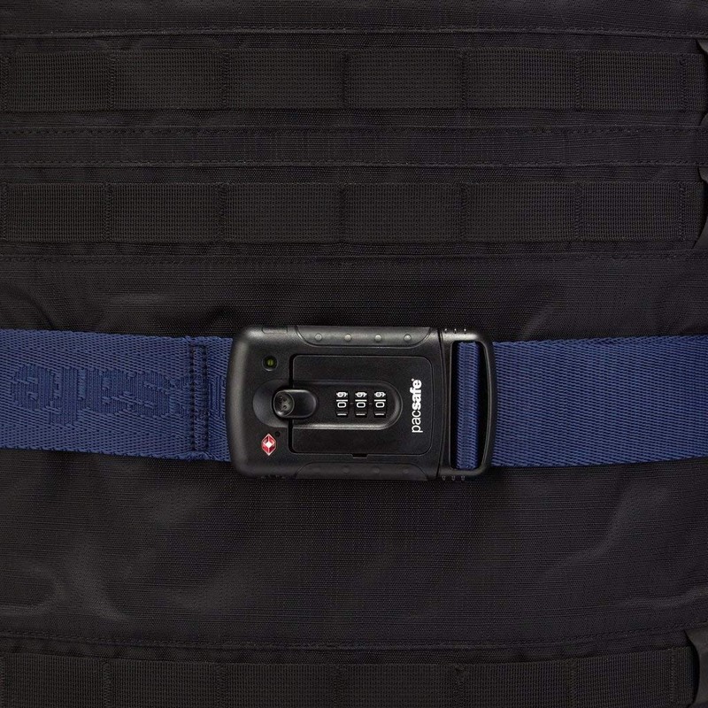 100 12970314, Pacsafe Blue, L, Strapsafe 100 Travel Sentry Approved