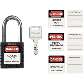 Boviisky 5 Black, Keyed Alike, 1 Keys Per Lock, OSHA Compliant Lockout Tagout Locks