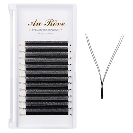Y Lashes Extensions YY Lash Extensions C Curl 0.07mm 8-15mm Mix Tray Y Shape 4D Volume Premade Fan Lashes Matte Black Easy Fans Lashes Professional Use YY Lash (YY-0.07-C, 8-15mm Mix)