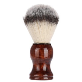 Portable Men Beard Brush,Natural Wooden Handle Beard Brush,Soft Synthetic Hair Shaving Brush for Salon Home Travel Use