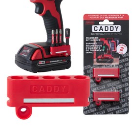*Improved* Caddy | 2-Pack | Magnetic Bit Holder Made for Milwaukee M18 Drill Bit Holder - Fits Both Left and Right Side of Impact Driver - Hold 5 Bits Easily