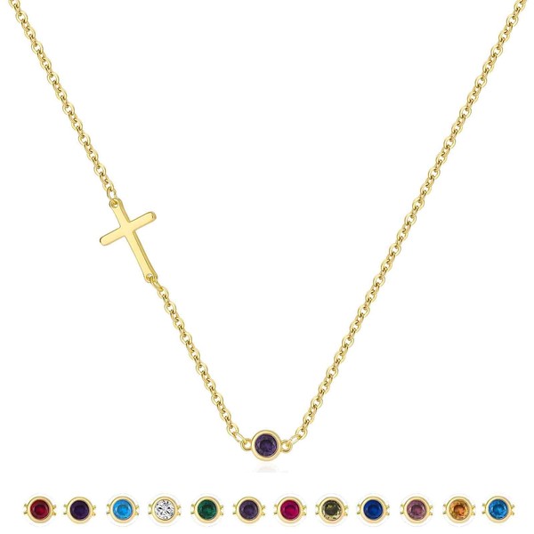 Gold Cross Necklace for Women, Dainty 14k Gold Plated Small