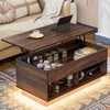 HOMMPA Lift Top Coffee Table with LED Light, Modern Center
