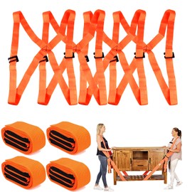 dancepandas Pack of 4 Moving Straps for 2 People, Professional Carrying Straps for Furniture for Lifting, Transporting and Moving Furniture, Load Capacity 380 kg