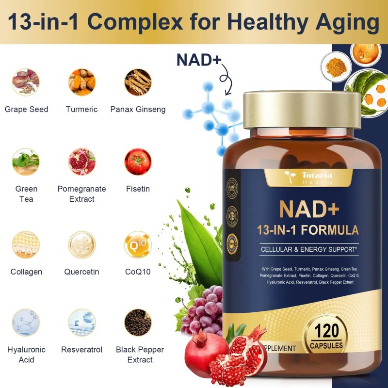 Totaria Nad + Resveratol + Quercetina + Betaina Con 120caps