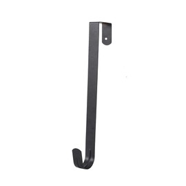 GIRCSS 10" Wreath Hanger, Metal Hooks for Front Door Christmas Decoration, Over The Door Hooks Black