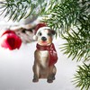 Design Toscano Pitbull Holiday Dog Ornament Sculpture, Full Color