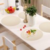 15" Round Beige Plastic Placemats Set of 8, Waterproof Table