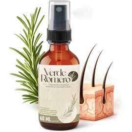 Verde Romero 60ml - Tratamiento de Romero para Crecimiento de Cabello y Reparación de Pelo Dañado - Con Aminobiotina, Extracto de Chile, Aceite de Castor y Multivitamínico - Repara y Nutre desde la Raiz.