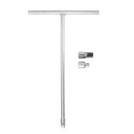 Chrome Vanadium Steel T-Handle Socket Holder with T-Handle Wrench, Drive 1/2" T-Handle Socket Driver, 1/4" and 3/8" Adapters