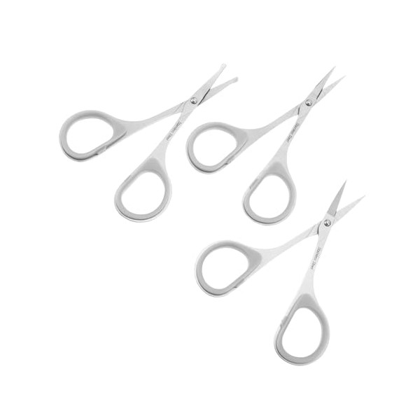 PartyKindom 3Pcs Stainless Steel Facial Hair Scissors Set Precision Trimmer