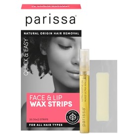 Parissa Tiras de cera facial y labial: depilación facial para labio superior, barbilla y mandíbula, suaves para pieles sensibles, listas para usar, si
