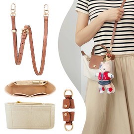 JIDAYOEU Organiser for Longchamp Bag, Compatible with Longchamp Shoulder Strap, Carry Strap for Longchamp, Adjustable Compatible with Longchamp Mini Organiser, No-Punch, Suitable for Longchamp