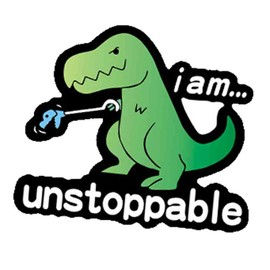 I am Unstoppable T-Rex Dinosaur Funny Decal Vinyl Sticker for Cars Trucks Vans Walls Laptop Toolbox(Green)