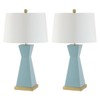 SAFAVIEH Lighting Collection Onder Robins Egg Blue/Gold 27-inch Table Lamp