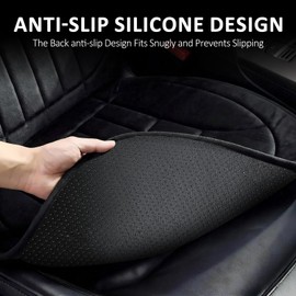 FIUXXIN Car Seat Cushion in Winter for Driver or Passenger, Full Back and Seat Support, Soft Fuzzy Car Seat Covers with Non-Slip Bottom, Universal Fit for Most Vehicle SUV Truck Sedan Vans