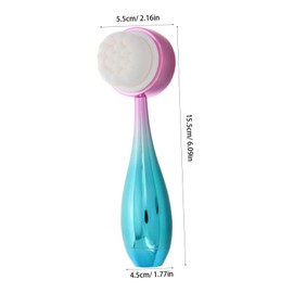 FOMIYES Electric Handle Facial Cleansing Brush Double-sided Face Washer Exfoliating Scrub for Brighter Complexion