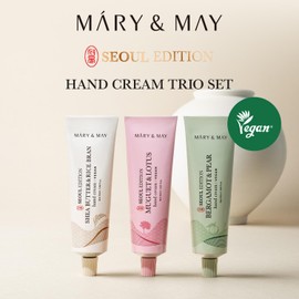 Mary&May SEOUL EDITION Shea Butter & Rice Bran Hand Cream Trio Set - Korean Nourishing Vegan Hand Moisturizer for Soft, Healthy Hands - 3 Different Formula & Scent, 1.69oz. 3ea